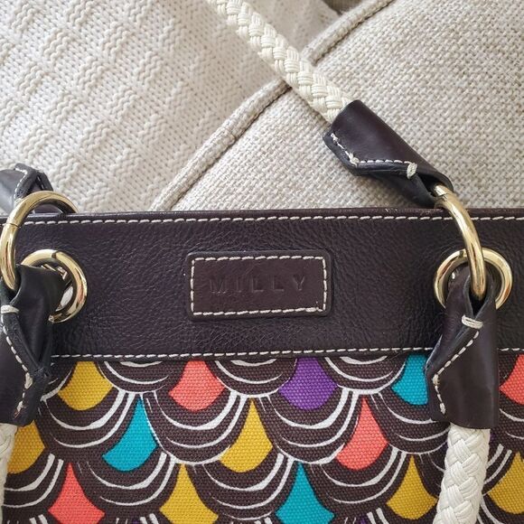 Milly Canvas Large Tote With Patent Leather Accent - Picture 10 of 13